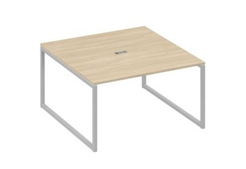 Стол для переговоров квадратный Мира Одри, цвет дуб скандинавский + серый