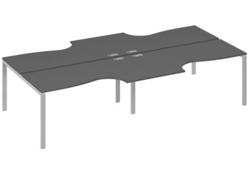 Рабочая станция эргономичная (4х160) Мира Нумо, цвет антрацит премиум + серый