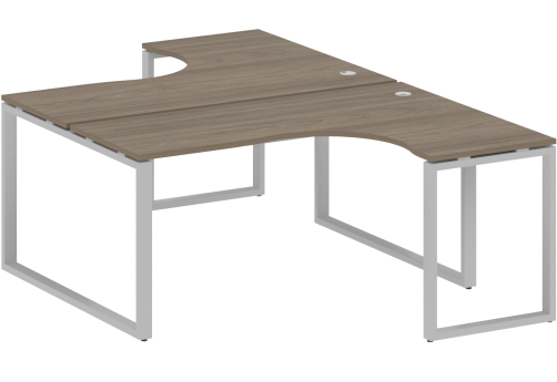 Стол на 2 рабочих места эргономичный, цвет вяз