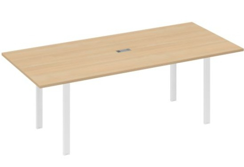Стол для переговоров прямоугольный Мира Нумо, цвет натуральный дуб + белый