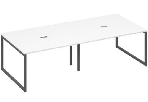 Стол для переговоров прямоугольный Мира Одри, цвет белый премиум + антрацит