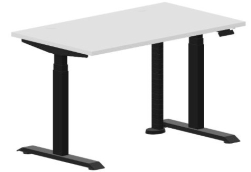 Стол регулируемой высоты (2 заглушки) Бенет, цвет белый + черный