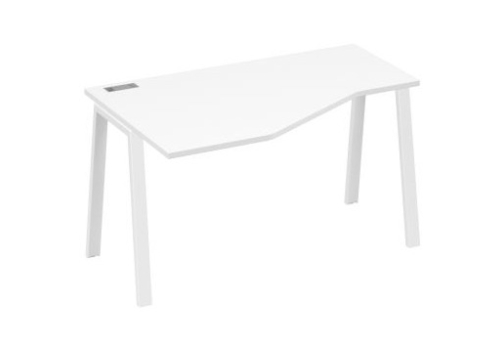 Стол эргономичный левый Мира Трио, цвет белый премиум + белый