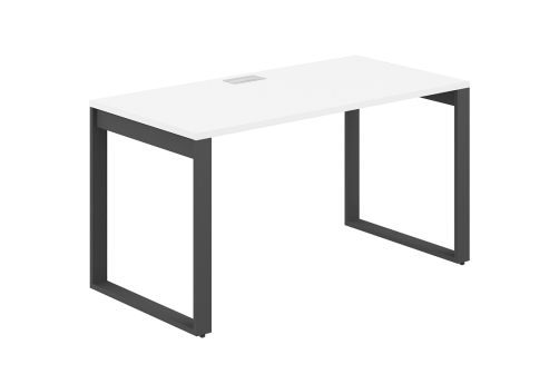 Стол рабочий с лючком Фламинго, цвет белый + антрацит