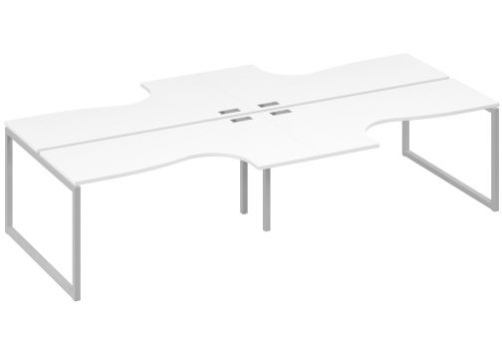 Рабочая станция эргономичная (4х160) Мира Одри, цвет белый премиум + серый