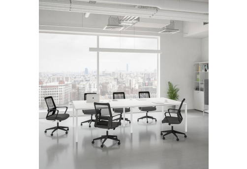 Стол переговорный Индиго Форт, цвет белый + белый