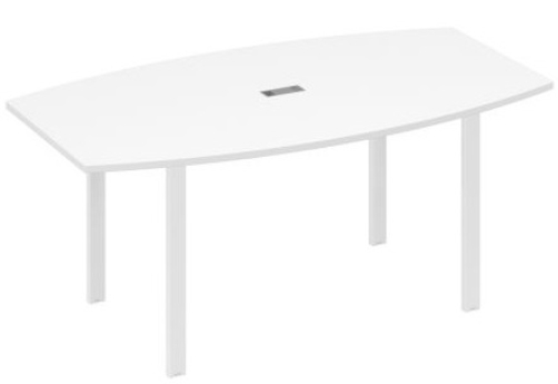 Стол для переговоров фигурный Мира Нумо, цвет белый премиум + белый