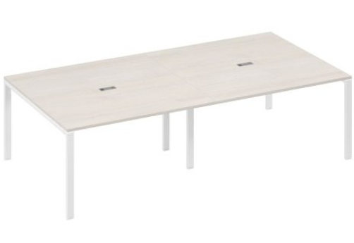 Стол для переговоров прямоугольный Мира Нумо, цвет дуб шамони + белый