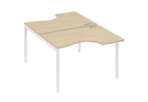 Рабочая станция эргономичная 2х120 Классика Мира Лофт, цвет дуб скандинавский + белый