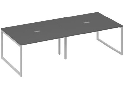Стол для переговоров прямоугольный Мира Одри, цвет антрацит премиум + серый
