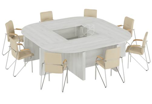 Стол для переговоров, цвет белое дерево