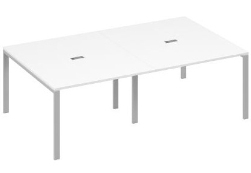 Стол для переговоров прямоугольный Мира Нумо, цвет белый премиум + серый