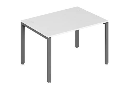 Стол письменный на металлоопорах, цвет белый