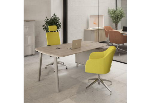 Стол на опорной тумбе малой (тип 2) Види Металл, цвет мокко + вяз