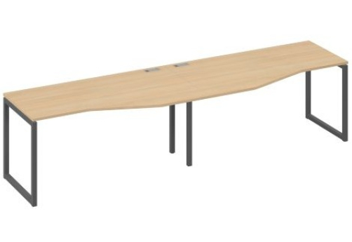 Рабочая станция эргономичная (2х160) Мира Одри, цвет натуральный дуб + антрацит