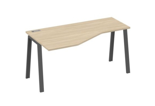 Стол эргономичный левый Мира Трио, цвет дуб скандинавский + антрацит