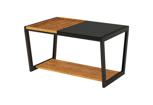 Стол журнальный Лето 1022, цвет дуб американский + черный