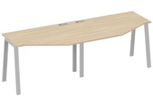 Рабочая станция эргономичная 2х120 Мира Трио, цвет дуб скандинавский + серый