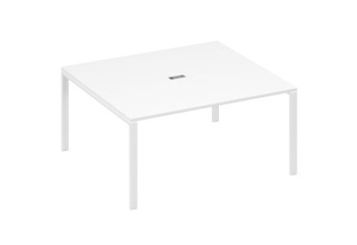 Стол для переговоров прямоугольный Мира Нумо, цвет белый премиум + белый