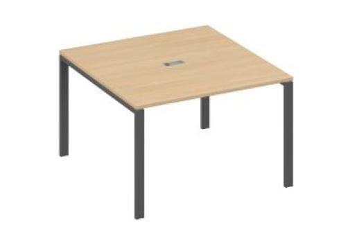 Стол для переговоров квадратный Мира Нумо, цвет натуральный дуб + антрацит