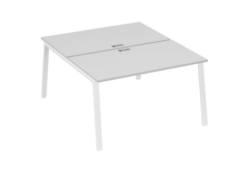 Рабочая станция 2х140 Мира Трио, цвет серый + белый