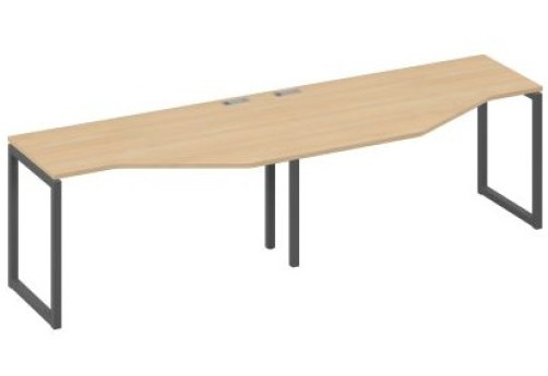 Рабочая станция эргономичная (2х140) Мира Одри, цвет натуральный дуб + антрацит