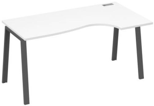 Стол эргономичный правый 160 Мира Трио, цвет белый премиум + антрацит