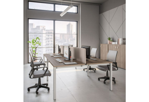 Рабочая станция (4х100) Прайм Металл 50, цвет шамони темный + белый