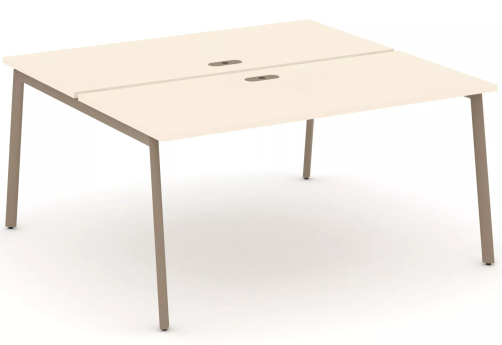 Рабочая станция на 2 места (с лючками), цвет сатин