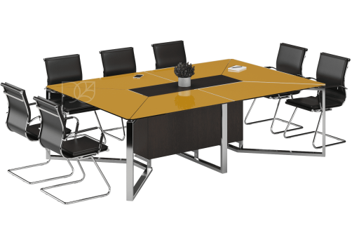 Стол для переговоров под заказ, цвет мебели желтый