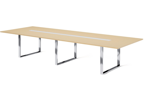 Стол для переговоров, цвет светлый дуб + хром