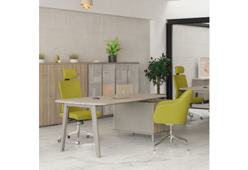 Стол на опорной тумбе малой (тип 2) Види Металл, цвет мокко + вяз