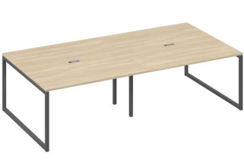 Стол для переговоров прямоугольный Мира Одри, цвет дуб скандинавский + антрацит