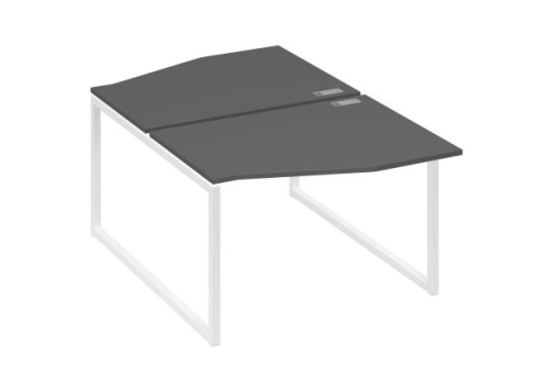 Рабочая станция эргономичная (2х120) Мира Одри, цвет антрацит премиум + белый