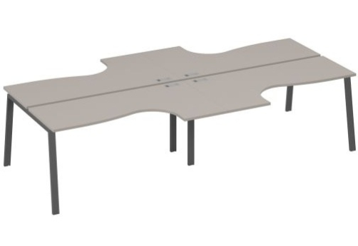 Рабочая станция эргономичная 4х160 Мира Трио, цвет мокко премиум + антрацит