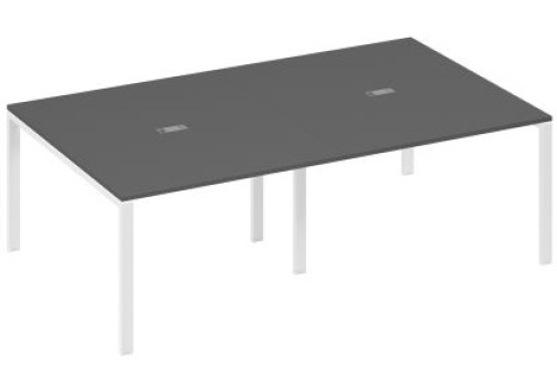Стол для переговоров прямоугольный Мира Нумо, цвет антрацит премиум + белый