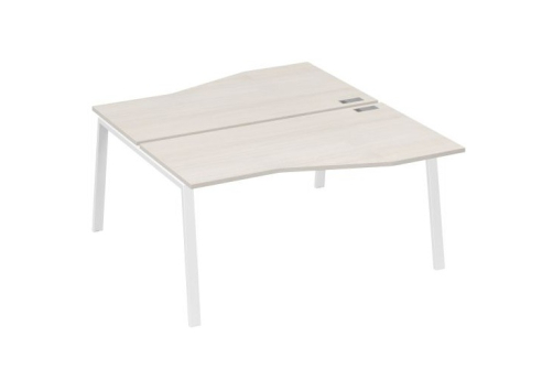 Станция рабочая эргономичная 2х160 Мира Трио, цвет дуб шамони + белый