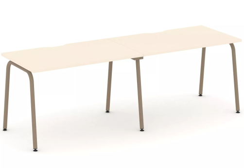 Рабочая станция на 2 места (с вырезом под провода), цвет сатин