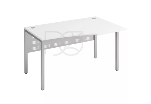 Стол эргономичный (экран - металл) правый, цвет белый