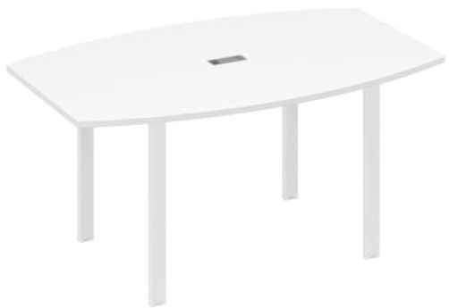 Стол для переговоров фигурный Мира Нумо, цвет белый премиум + белый