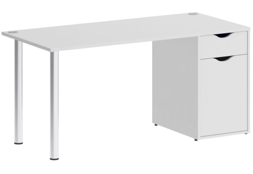 Стол письменный с тумбой, цвет белый