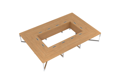 Стол для переговоров Кенвуд Конференц, цвет романо + металл-глянец