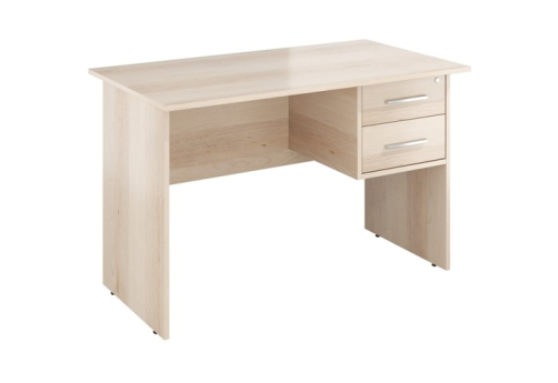 Стол рабочий с тумбой с замком, цвет бук перламутр