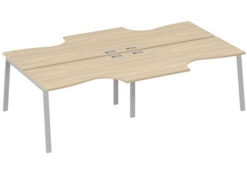 Станция рабочая эргономичная 4х140 Мира Трио, цвет дуб скандинавский + серый