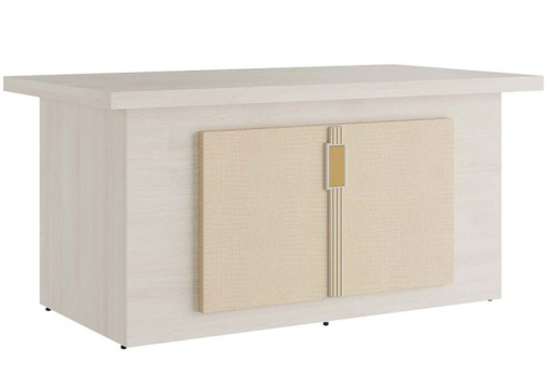 Стол письменный (вставки - экокожа), цвет дуб шамони светлый