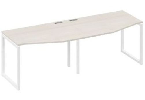 Рабочая станция эргономичная (2х120) Мира Одри, цвет дуб шамони + белый