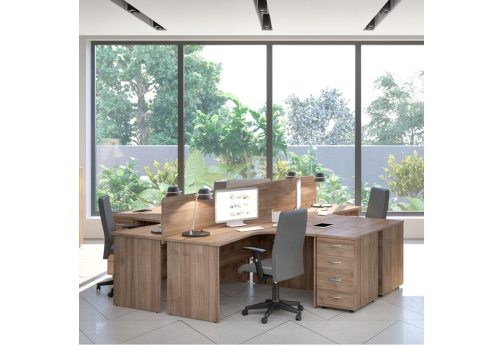 Рабочая станция на 4 человека Прайм, цвет шамони темный