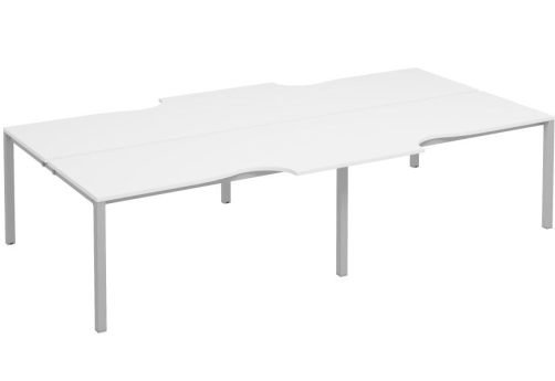 Рабочая станция эргономичная (4х160) Прайм Металл 50, цвет белый + серый
