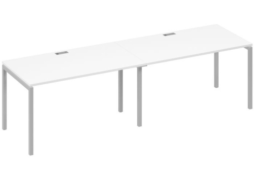 Рабочая станция 2х140 Мира Лофт, цвет белый премиум + серый