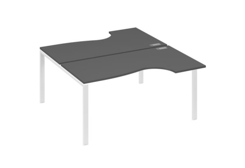 Рабочая станция эргономичная (2х160) Мира Нумо, цвет антрацит премиум + белый